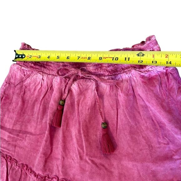 Anthropologie Pilcro Giulia Mini Skirt Pink Ruffle Pockets Lined Womens Small - Picture 11 of 12